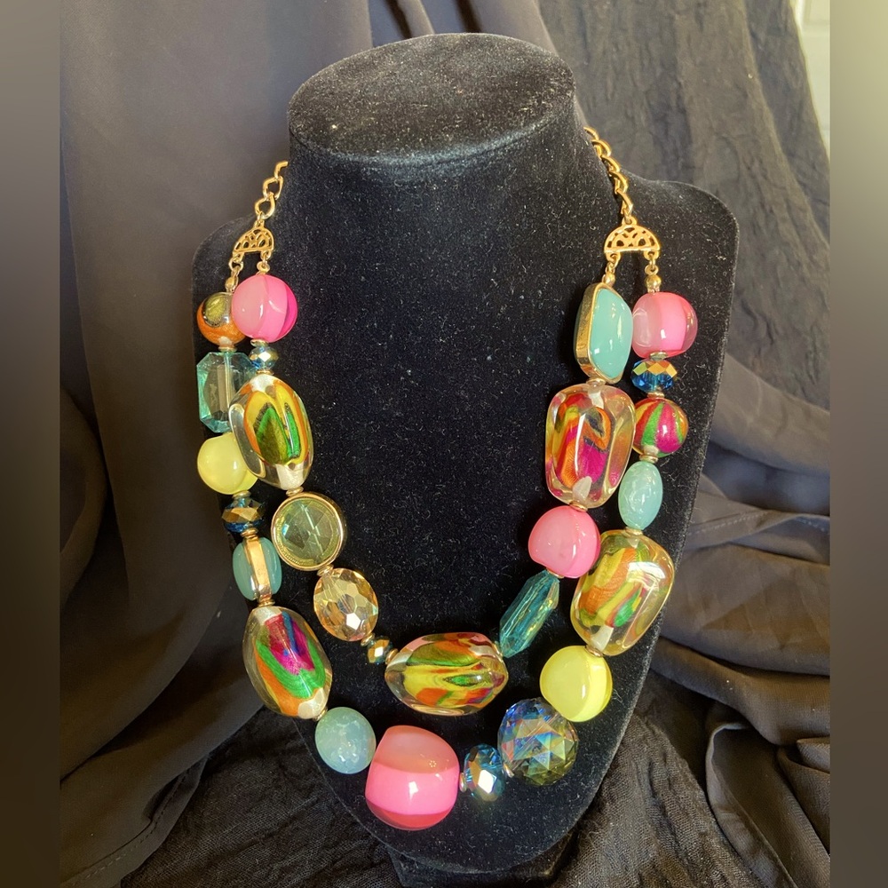 Multicolor Statement Necklace - image 1
